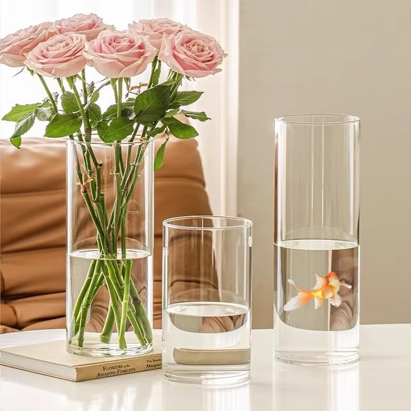 Hydroponic Tower - Akrilik Şeffaf Silindir Çiçek Vazosu Kırılmaz