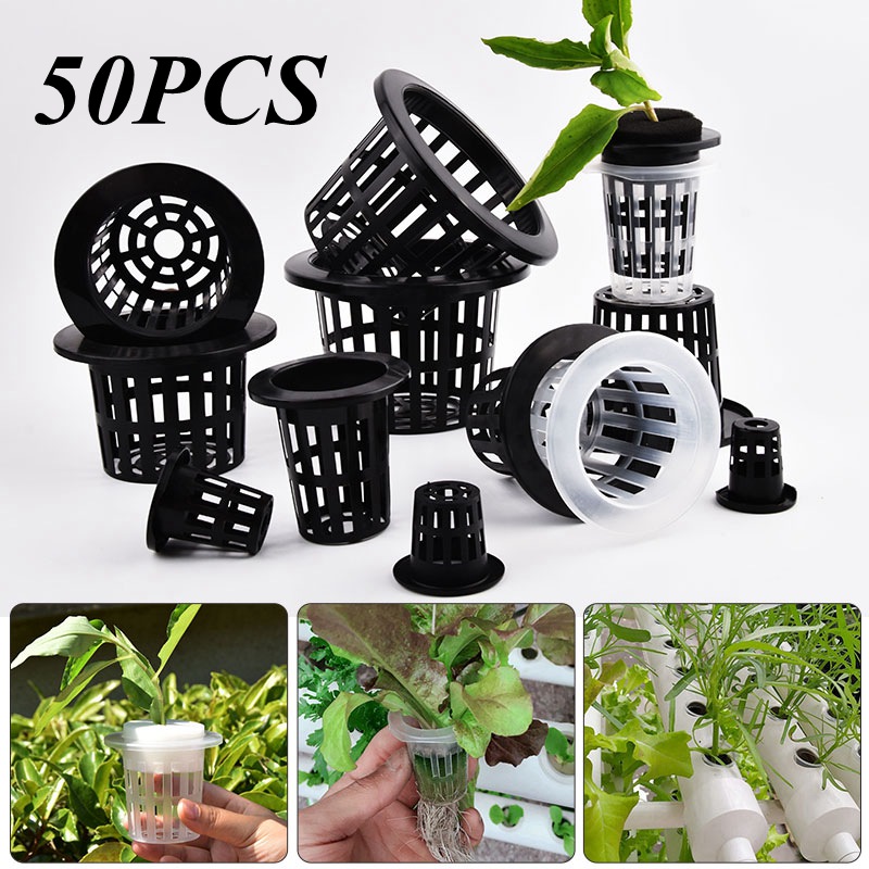 Hydroponic Grow Pod - 50 Adet Siyah Beyaz Topraksız File