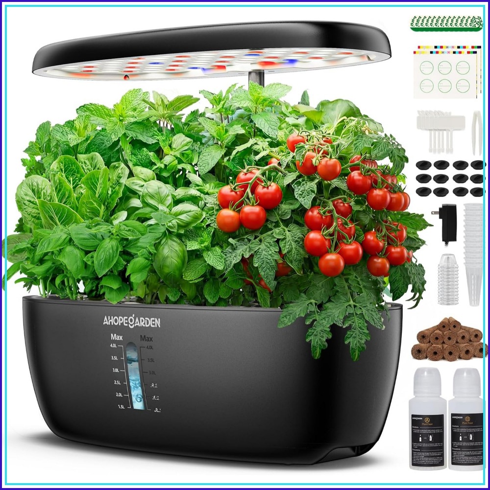 Indoor Garden Kit - 12 Bölmeli LED Büyütme Işıklı Hidroponik